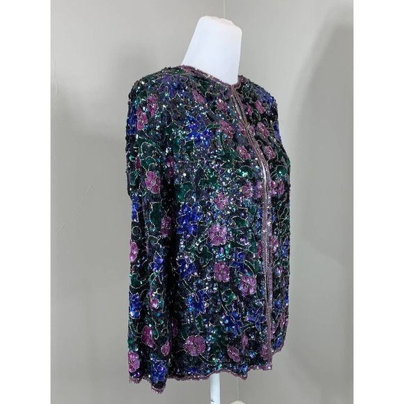 Vtg Sequin Top Sequin Evening Cocktail Holiday Party Christmas New Years Wedding - Picture 4 of 11